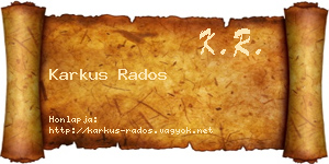 Karkus Rados névjegykártya